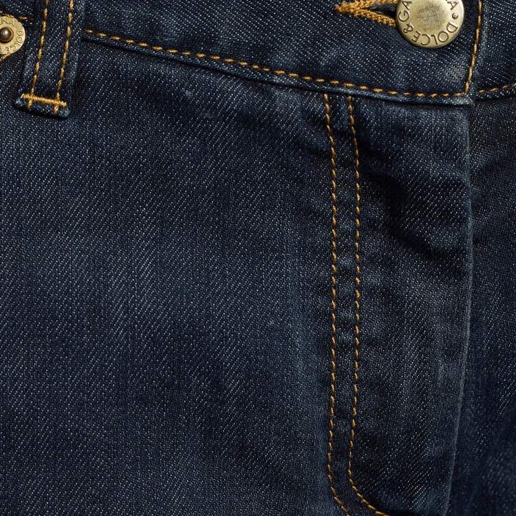 Pre Owned Dolce & Gabbana Indigo Dark Wash Denim Straight Fit Jeans L