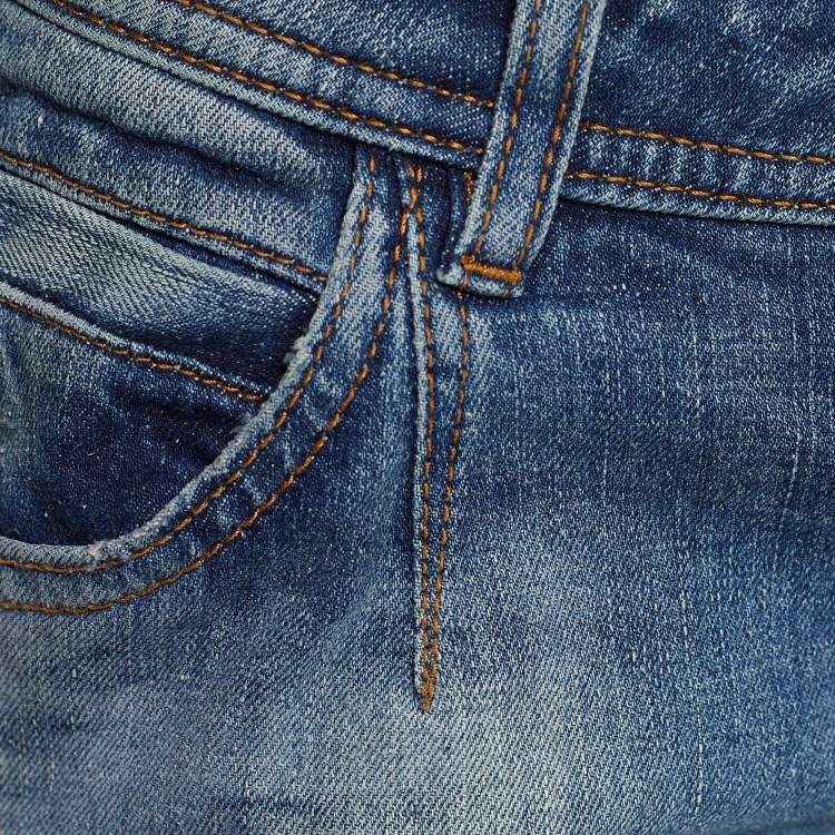 Pre Owned D&G Indigo Distressed Denim Pretty Skinny Jeans M