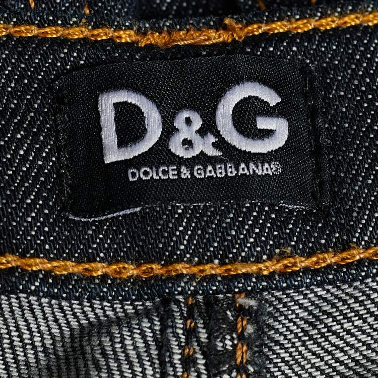 Pre Owned D&G Blue Denim Zipped Hem Detail Jeans M