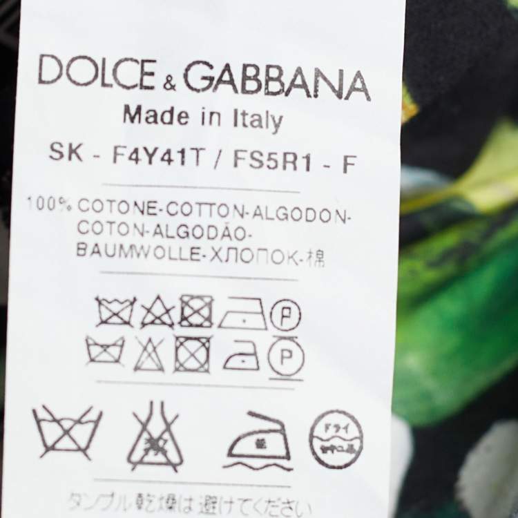 Pre Owned Dolce & Gabbana Black Floral Print Poplin Maxi Skirt M