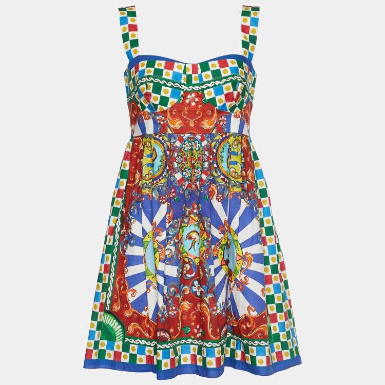 【関税＆送料込み】Dolce & Gabbana Multicolor Short Dress W Short majolica print dress in Multicolor for Women