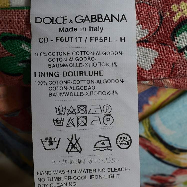 Pre Owned Dolce & Gabbana Multicolor Sicilian Print Cotton Mini Dress M