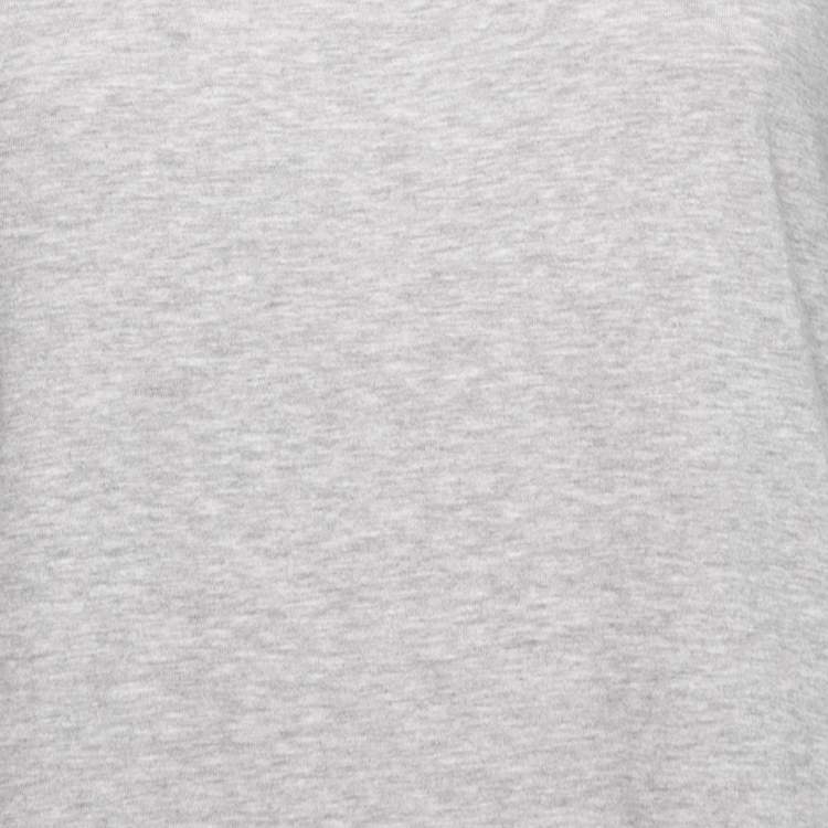 Pre Owned Dolce & Gabbana Grey Cotton Asymmetrical Slit Top S