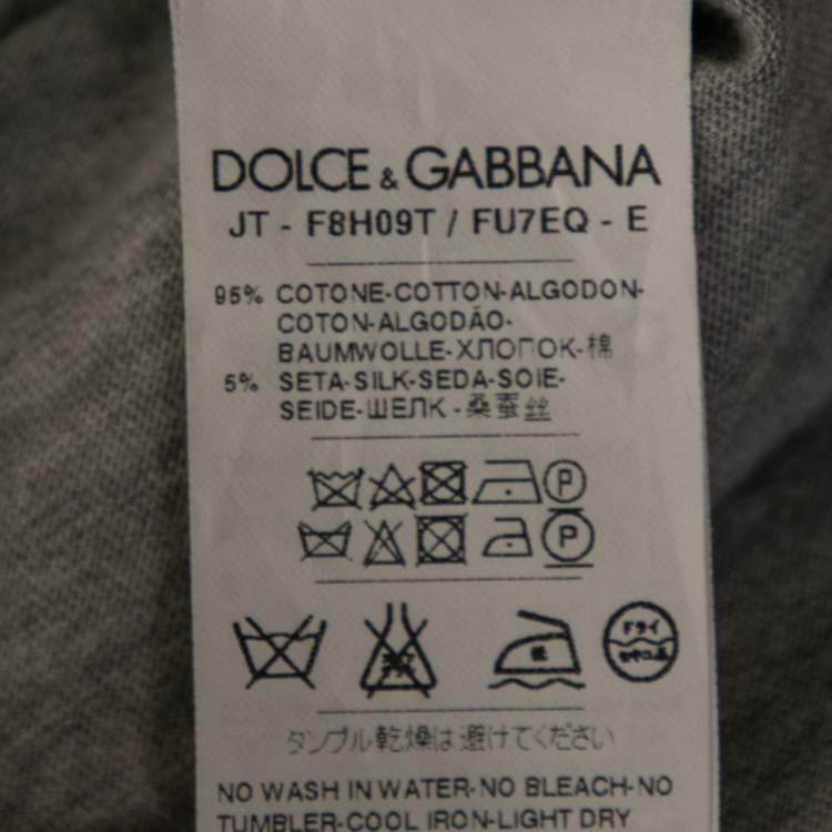 Pre Owned Dolce & Gabbana Grey Cotton Asymmetrical Slit Top S