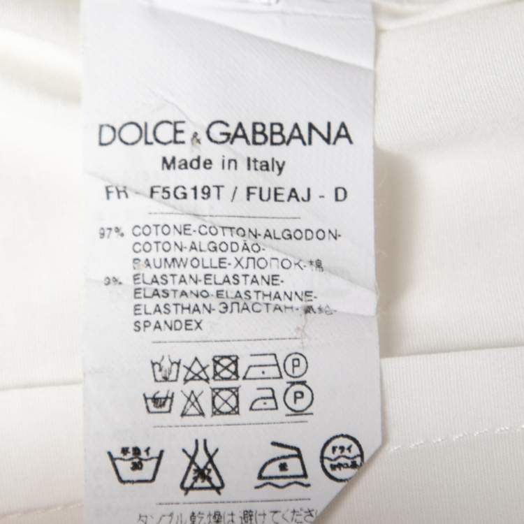 Pre Owned Dolce & Gabbana White Cotton Button Front Shirt L