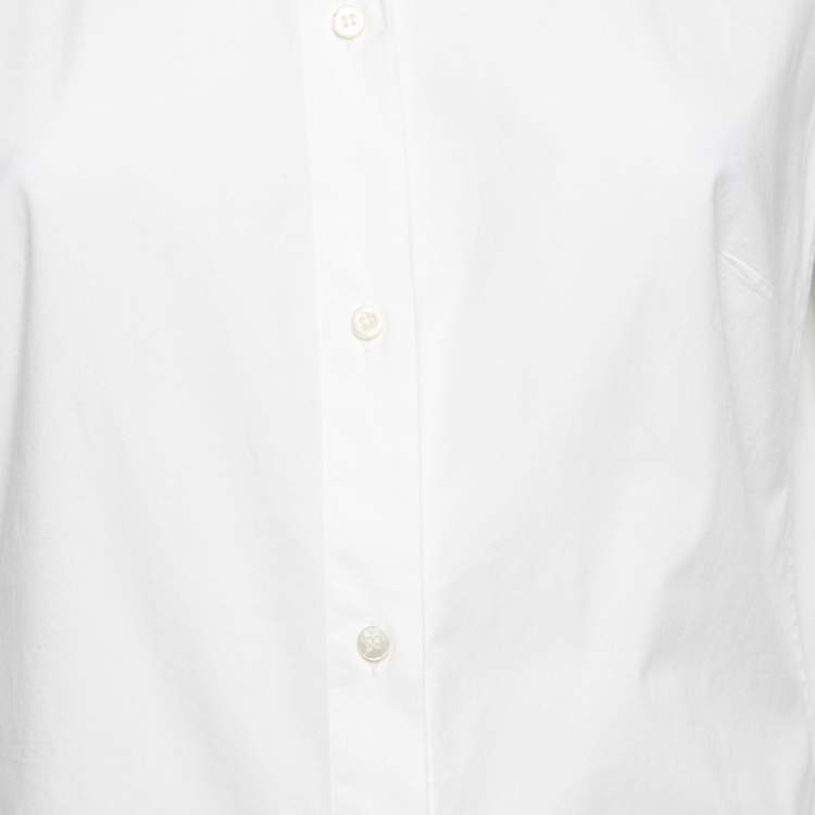 Pre Owned Dolce & Gabbana White Cotton Button Front Shirt L