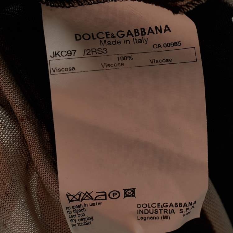 Pre Owned Dolce & Gabbana Brown Striped Knit Tie Back Cardigan M