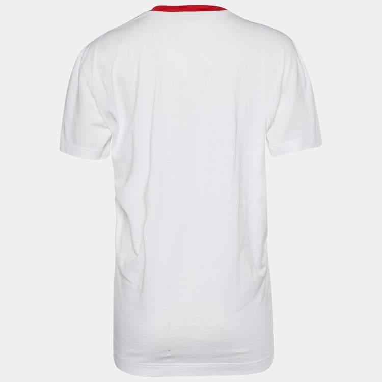 Pre Owned Dolce & Gabbana White Jersey I am Not Perfect Print T-Shirt S