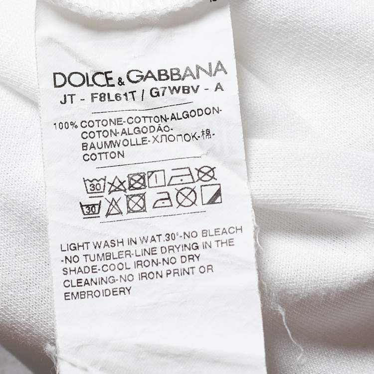Pre Owned Dolce & Gabbana White Jersey I am Not Perfect Print T-Shirt S