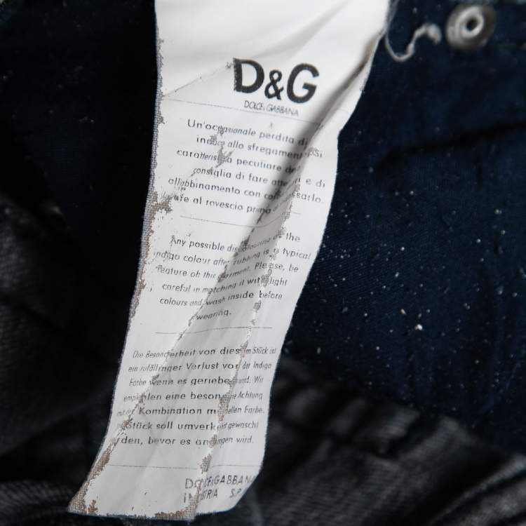 Pre Owned Dolce & Gabbana Blue Cotton Straight Fit Jeans XS 