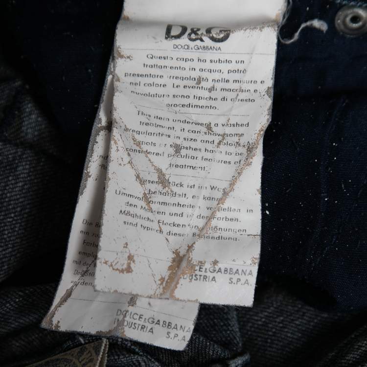 Pre Owned Dolce & Gabbana Blue Cotton Straight Fit Jeans XS 