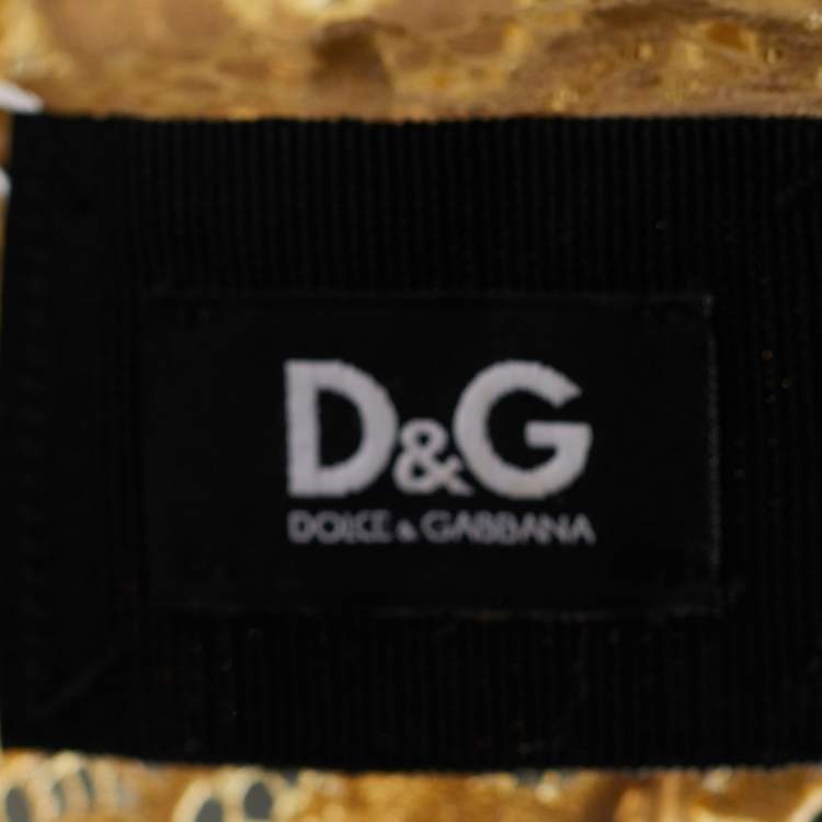Pre Owned Dolce & Gabbana Beige Floral Lace Fabric Top M