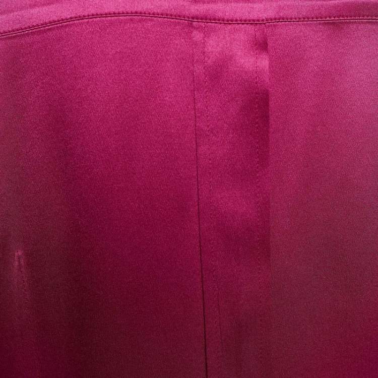 Pre Owned Dolce & Gabbana Fuschia Pink Satin Button Front Shirt M