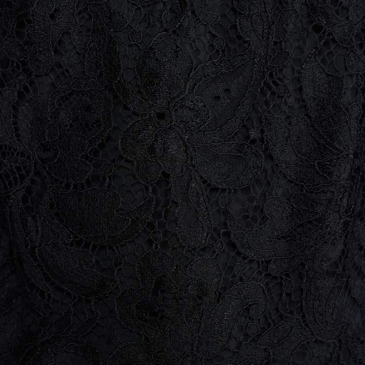 Pre Owned Dolce & Gabbana Black Floral Lace Elasticized Waist Sleeveless Jumpsuit S