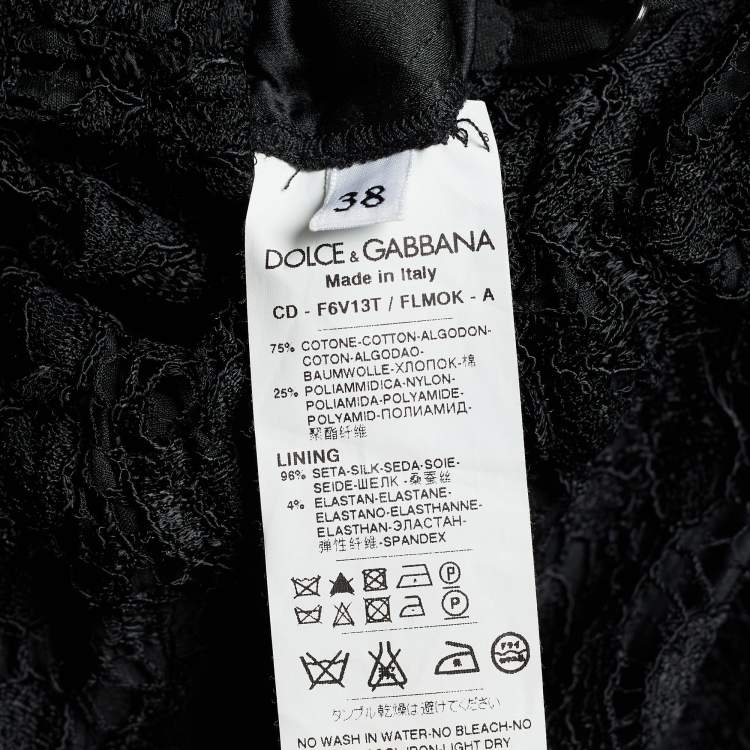 Pre Owned Dolce & Gabbana Black Floral Lace Elasticized Waist Sleeveless Jumpsuit S