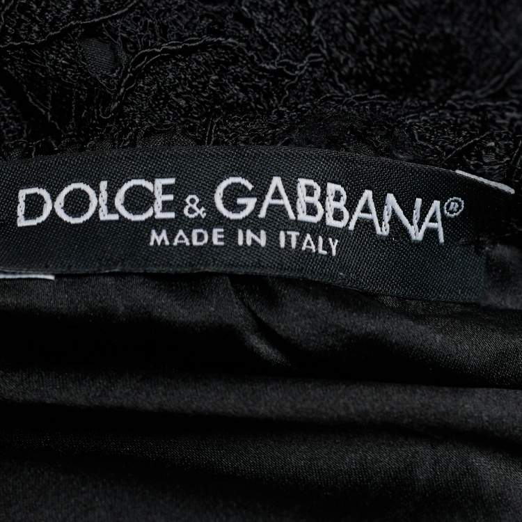 Pre Owned Dolce & Gabbana Black Floral Lace Elasticized Waist Sleeveless Jumpsuit S