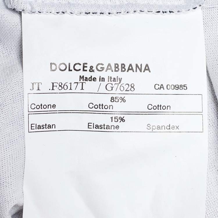Pre Owned Dolce & Gabbana Grey Cotton Sleeveless Top M