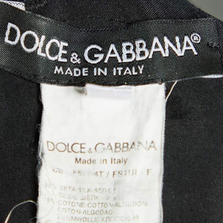 مملوكة مسبقًا Dolce & Gabbana Black/Green Floral Print Silk Blend Sleeveless Dress S