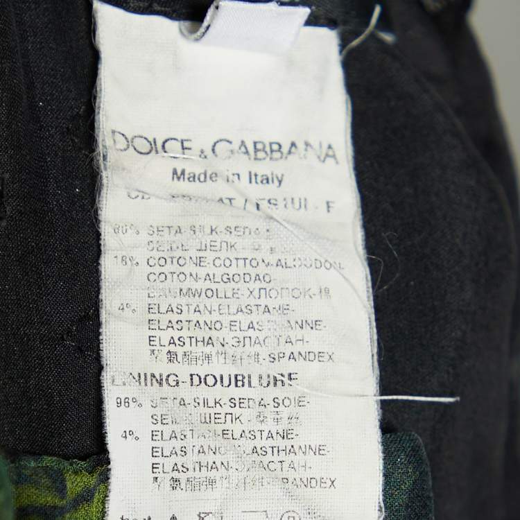 مملوكة مسبقًا Dolce & Gabbana Black/Green Floral Print Silk Blend Sleeveless Dress S