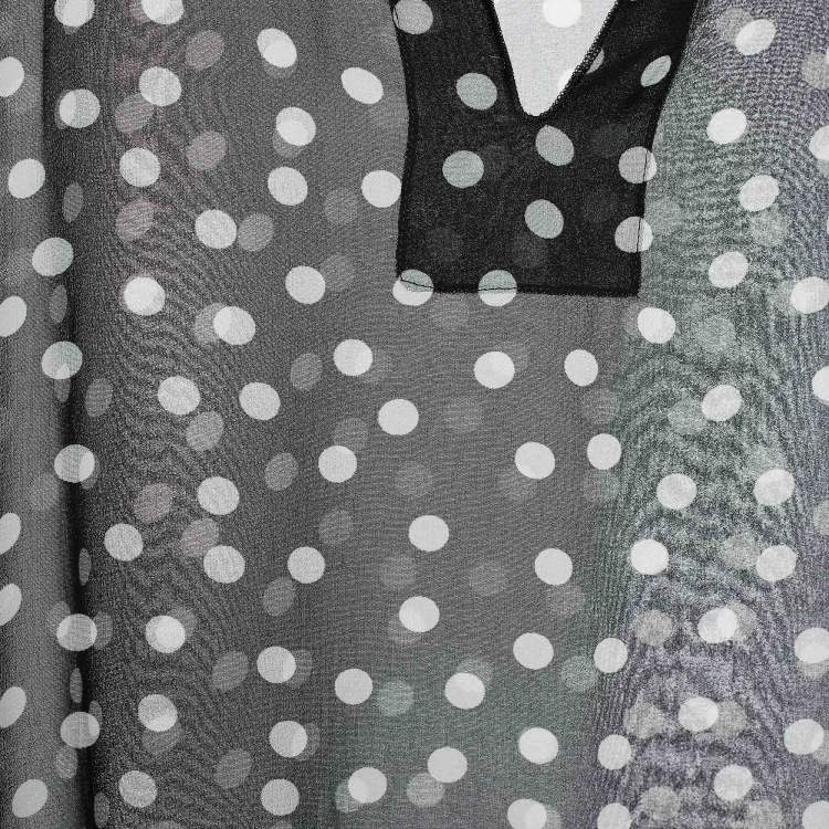 Pre Owned Dolce & Gabbana Black/White Polka Dot Print Georgette Oversized Top M