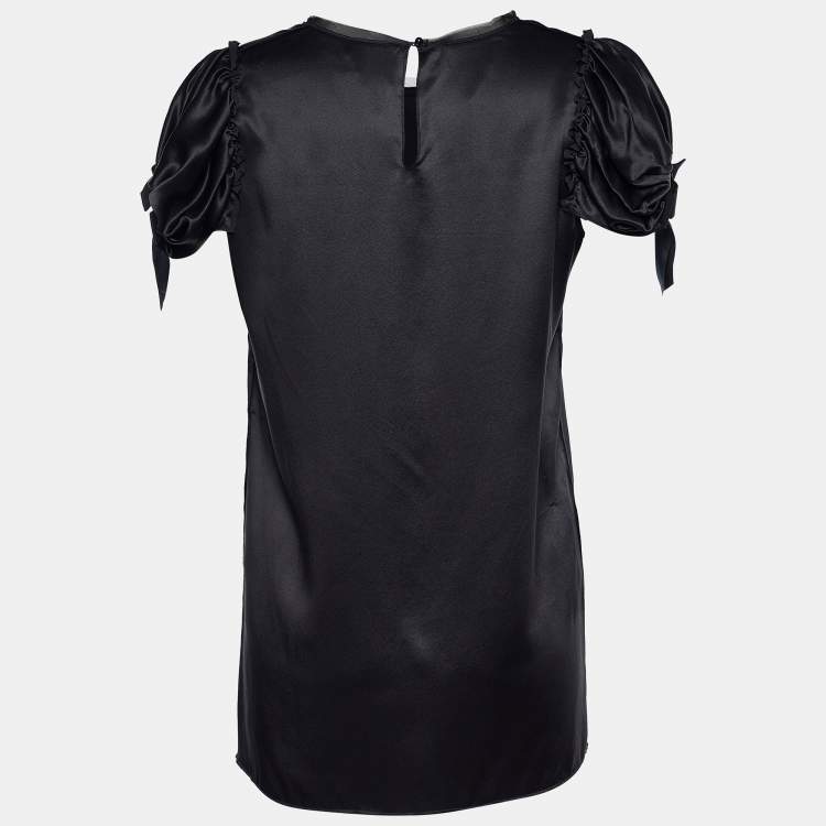 Pre Owned Dolce & Gabbana Black Silk Top M