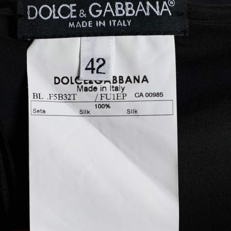Pre Owned Dolce & Gabbana Black Silk Top M