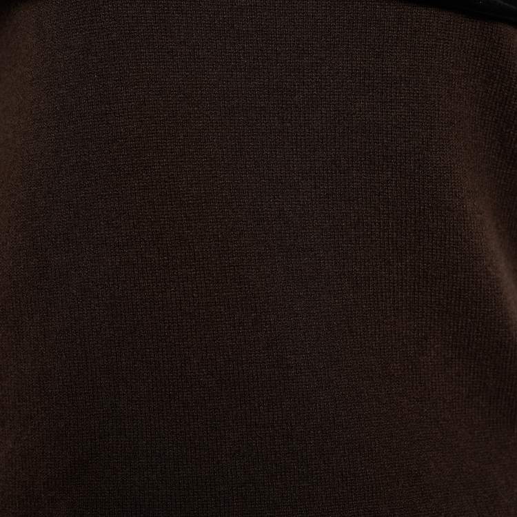 Pre Owned Dolce & Gabbana Brown Cashmere & Silk Draped Neck Sweater S