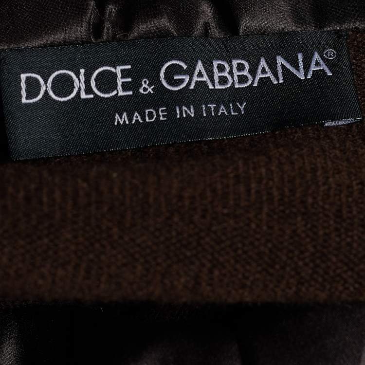 Pre Owned Dolce & Gabbana Brown Cashmere & Silk Draped Neck Sweater S