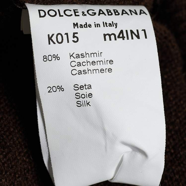 Pre Owned Dolce & Gabbana Brown Cashmere & Silk Draped Neck Sweater S