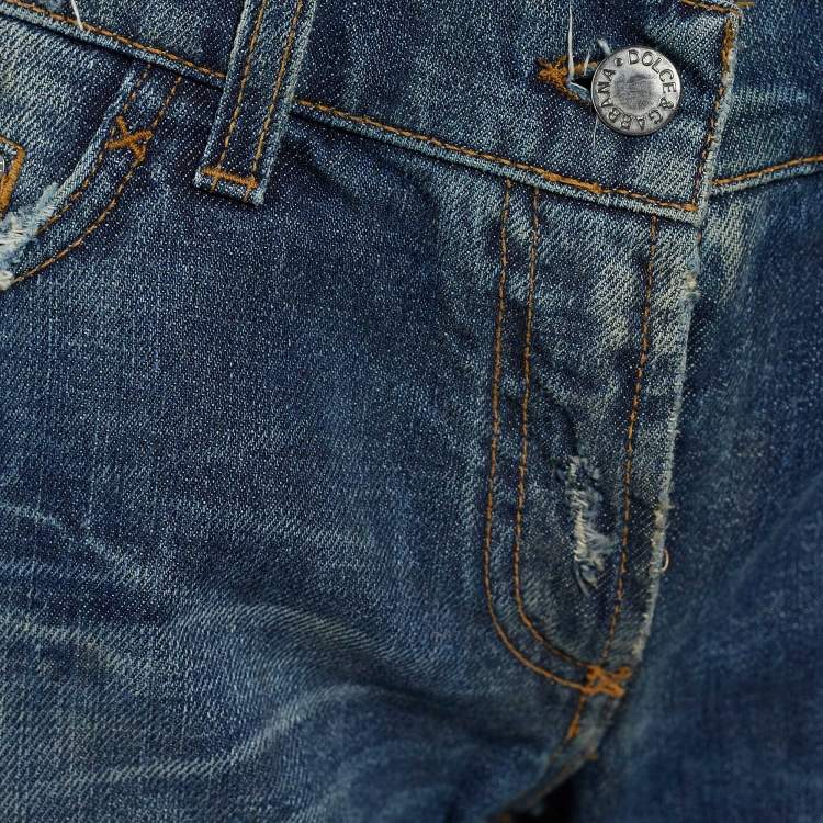 Pre Owned Dolce & Gabbana Blue Wash Boot Cut Jeans M