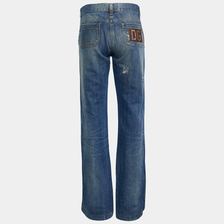 Pre Owned Dolce & Gabbana Blue Wash Boot Cut Jeans M