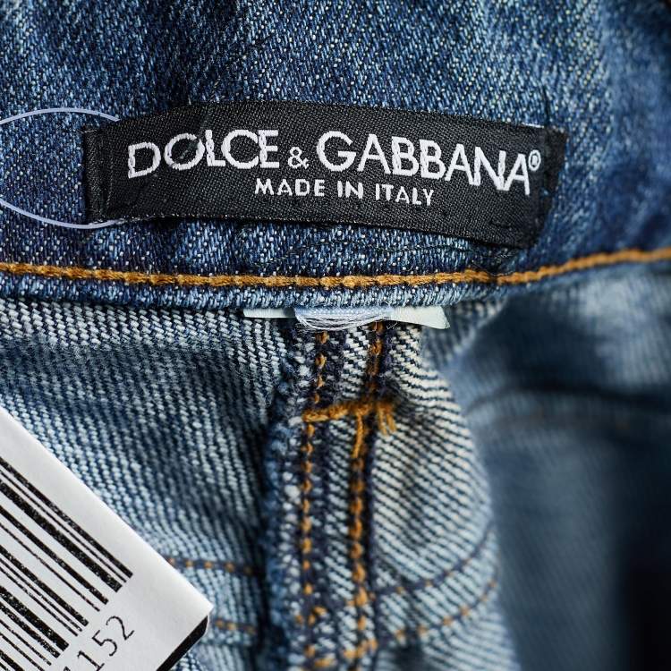 Pre Owned Dolce & Gabbana Blue Wash Boot Cut Jeans M