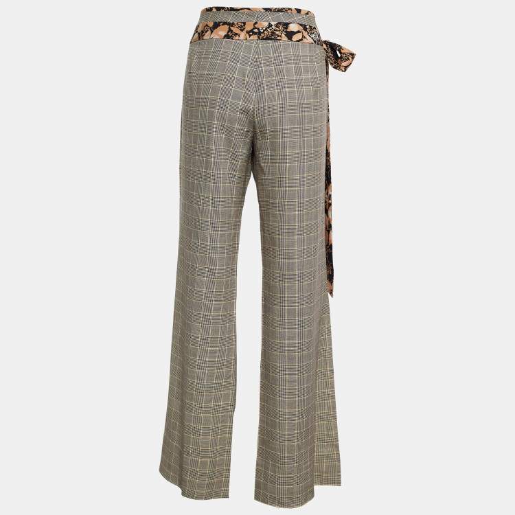 Pre Owned Dolce & Gabbana Beige Tartan Check Trousers L