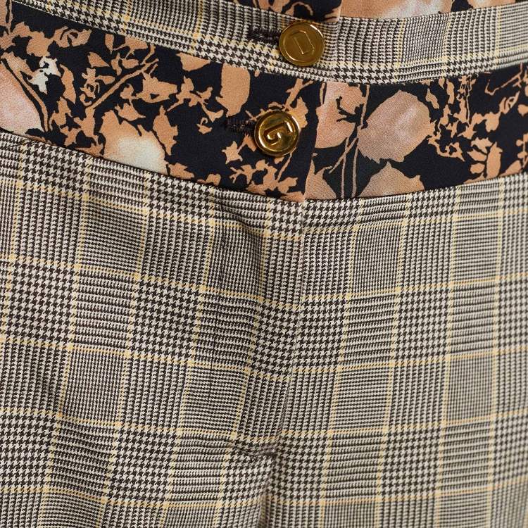 Pre Owned Dolce & Gabbana Beige Tartan Check Trousers L
