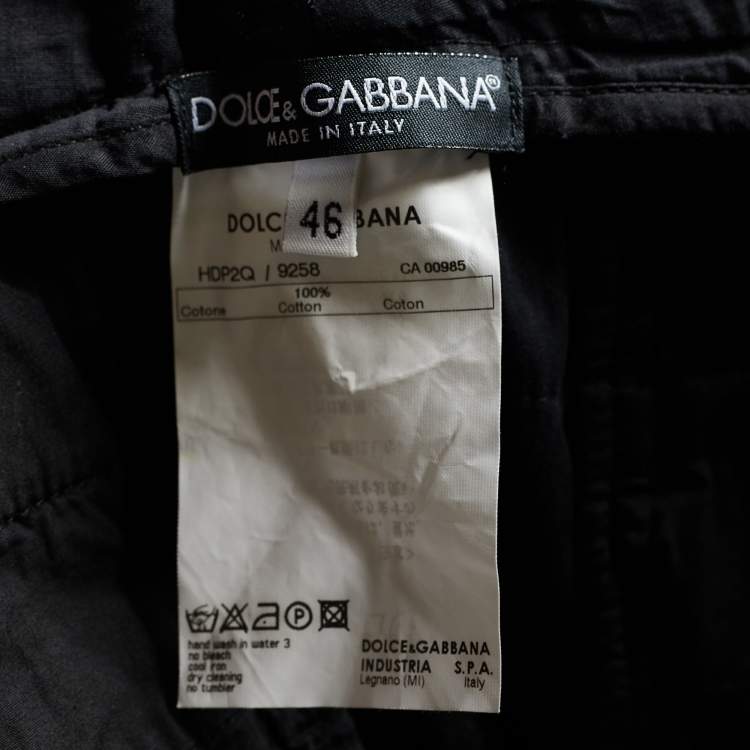 Pre Owned Dolce & Gabbana Black Cotton Cargo Pants L