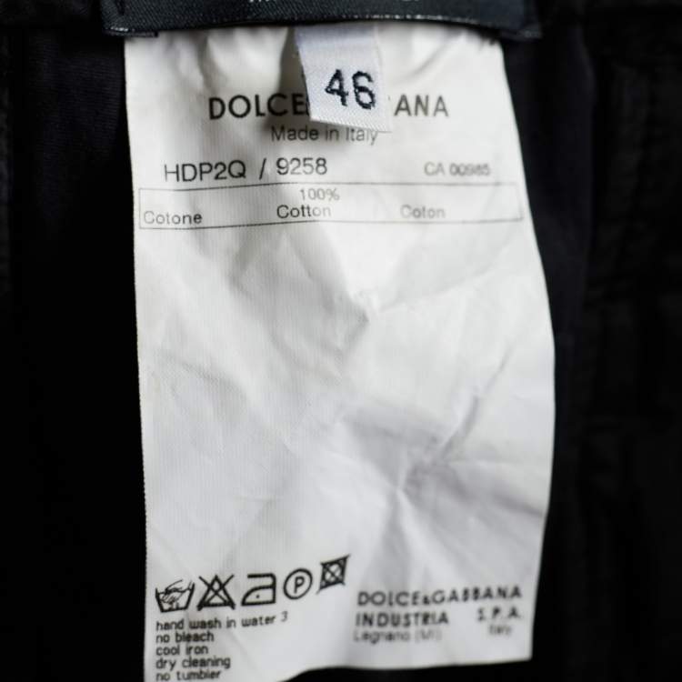 Pre Owned Dolce & Gabbana Black Cotton Cargo Pants L