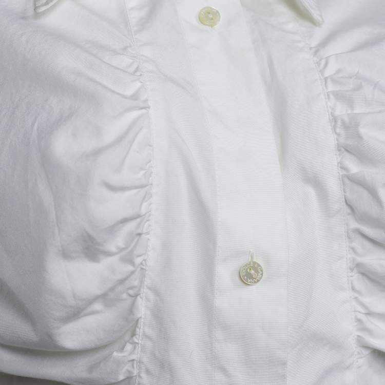مملوكة مسبقًا Dolce & Gabbana White Cotton Button Front Shirt L