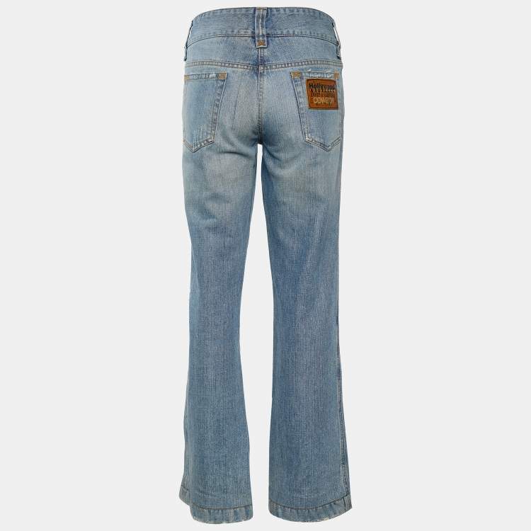 Pre Owned Dolce & Gabbana Blue Wash Denim Boot Cut Jeans M/Waist 30"