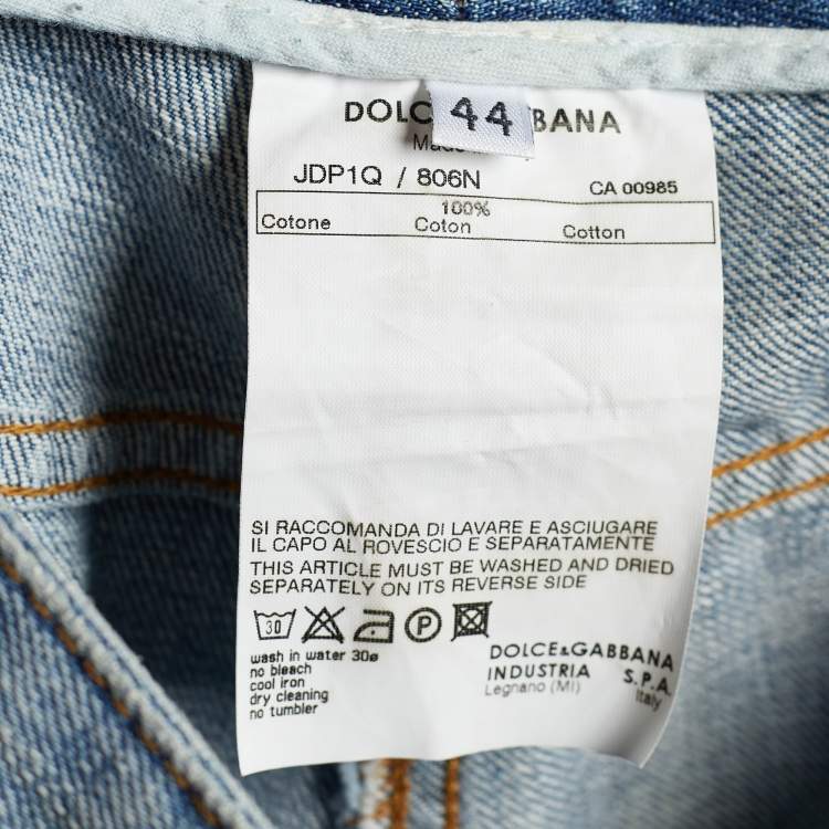 Pre Owned Dolce & Gabbana Blue Wash Denim Boot Cut Jeans M/Waist 30"
