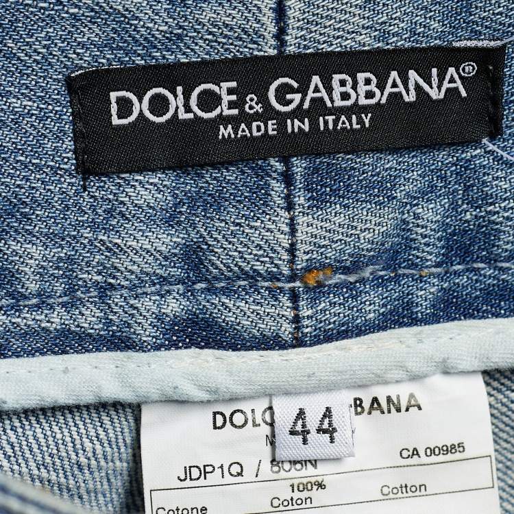 Pre Owned Dolce & Gabbana Blue Wash Denim Boot Cut Jeans M/Waist 30"