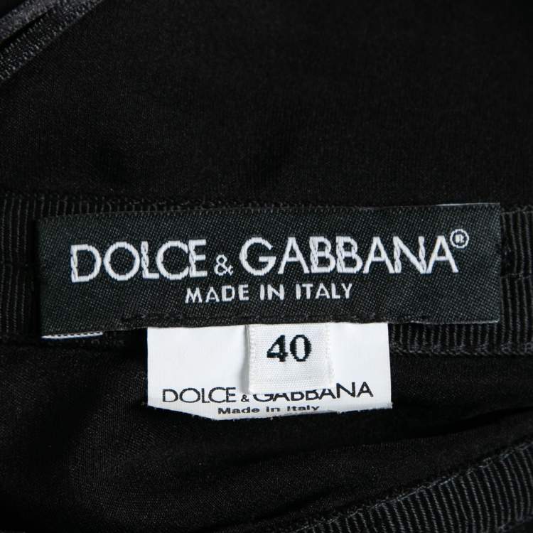 مملوكة مسبقًا Dolce & Gabbana Black Start Printed Satin Corset Top S