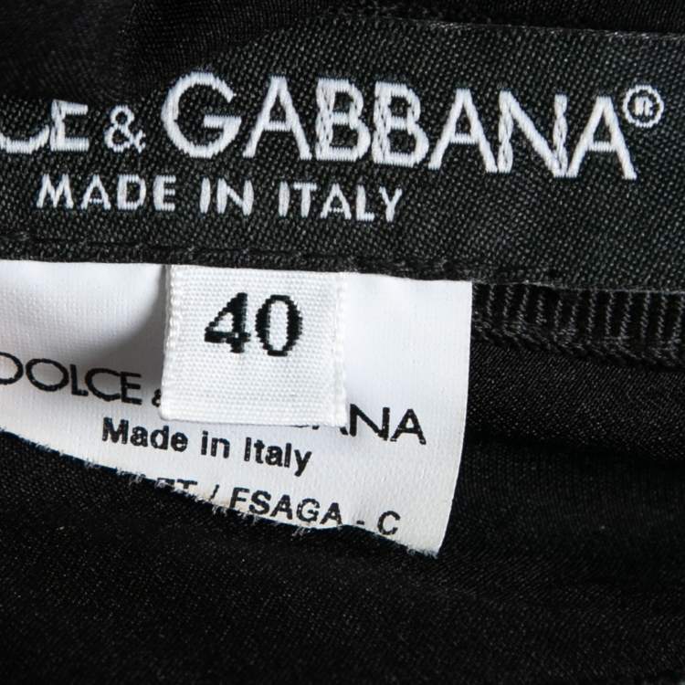 مملوكة مسبقًا Dolce & Gabbana Black Start Printed Satin Corset Top S