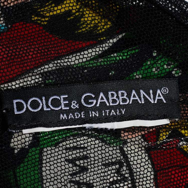 Pre Owned Dolce & Gabbana Multicolor Comic Strip Print Stretch Knit Bodycon Dress M