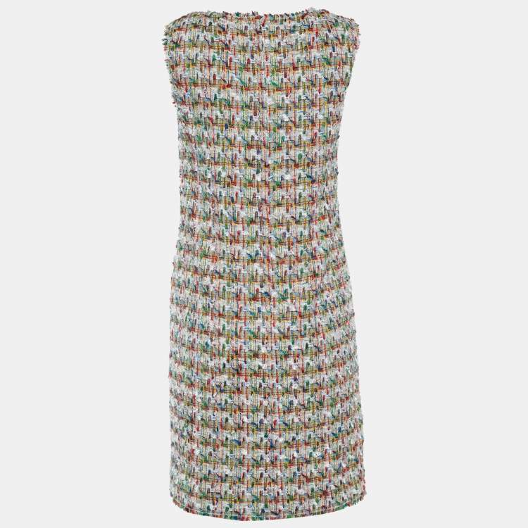 مملوكة مسبقًا Dolce & Gabbana Multicolor Tweed Sleeveless Shift Dress S