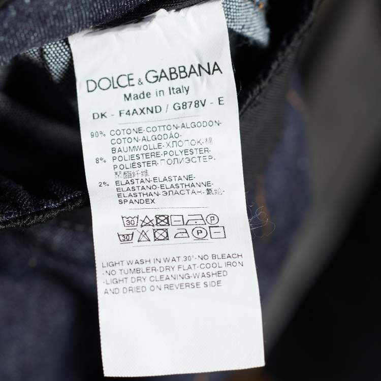 Pre Owned Dolce & Gabbana Blue Denim Pencil Skirt M