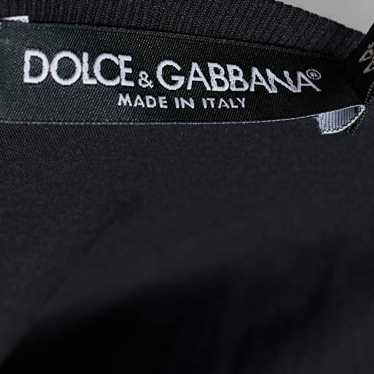 Pre Owned Dolce & Gabbana Black Cotton Embellished Tank Top M