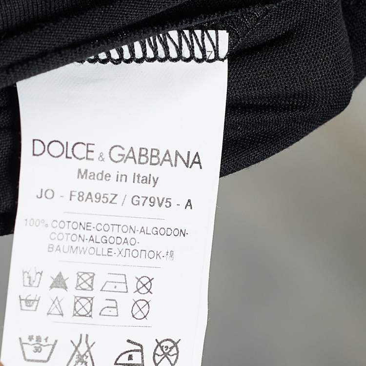 Pre Owned Dolce & Gabbana Black Cotton Embellished Tank Top M