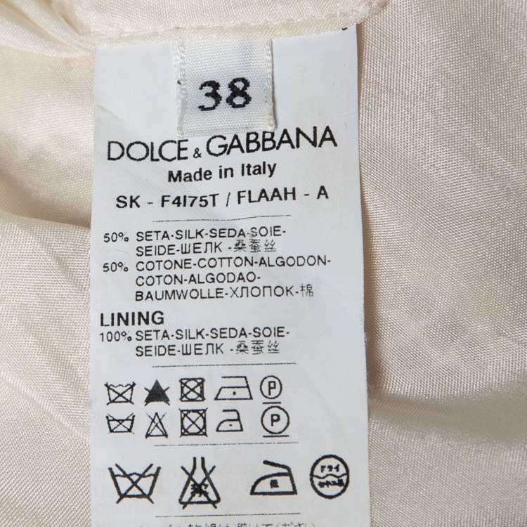 Pre Owned Dolce & Gabbana Cream Lace Mini Skirt S