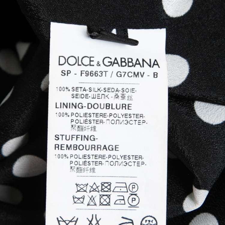 Pre Owned Dolce & Gabbana Cream Printed Silk Zip Front Jacket M