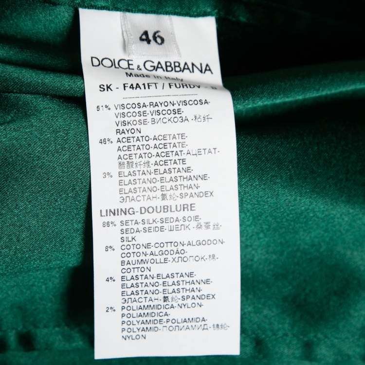 مملوكة مسبقًا Dolce & Gabbana Green Crepe Midi Skirt L
